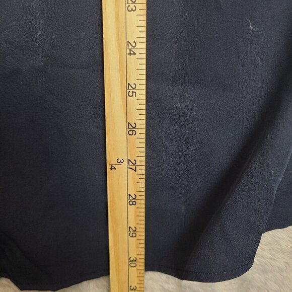 Tom Baine Performance Collection Slim Stretch Navy Blue Print Shirt XL 17-17 1/2 - Picture 6 of 7